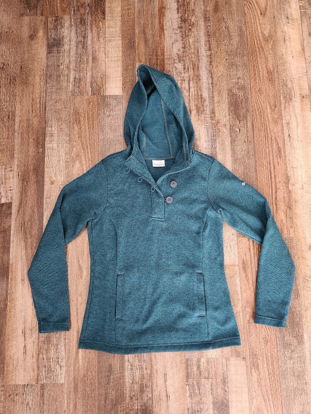 Columbia Teal Green Hooded Pullover